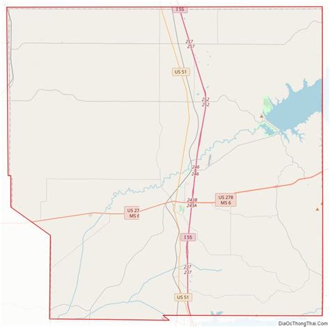 Map of Panola County, Mississippi - Thong Thai Real