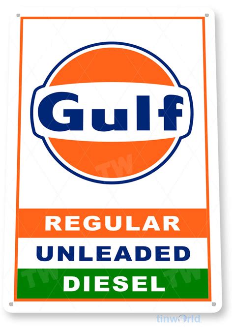 Gulf Gas Sign C691 - TinWorld Gas & Oil Signs, tinsign.com