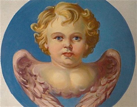 Angel Cherub Painting. Original oil. Vintage baby angel. | Etsy ...