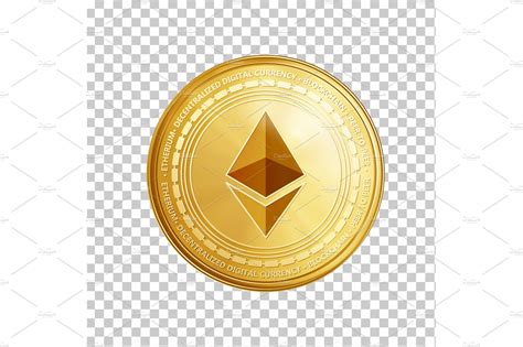 Golden ethereum coin symbol. ~ Icons ~ Creative Market