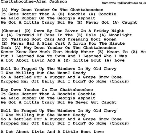 Country Music:Chattahoochee-Alan Jackson Lyrics and Chords