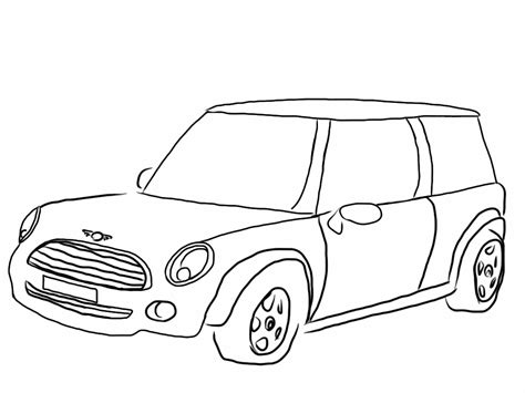 Mini Cooper Colouring Pages