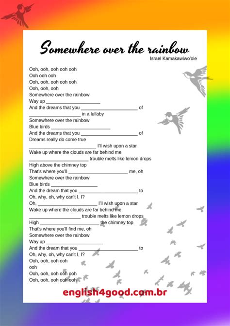 Somewhere Over the Rainbow - english4good somewhere over rainbow