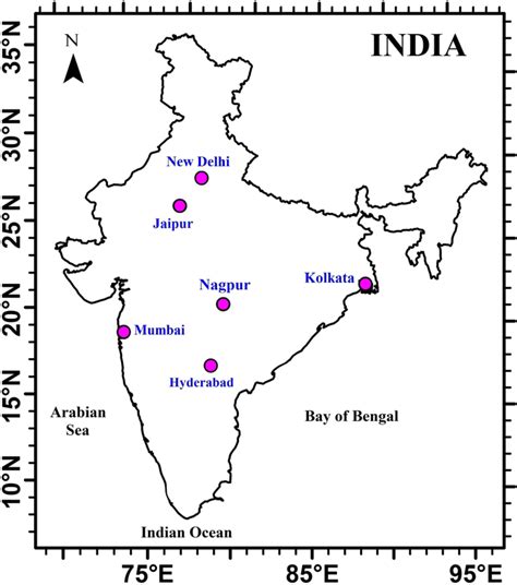 India Map With Metropolitan Cities - Map With Cities