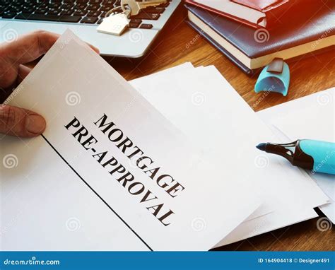 Mortgage Pre-approval Documents in the Office Stock Photo - Image of ...