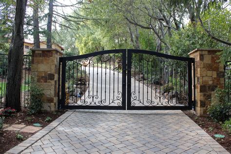 Automatic ornamental iron driveway gates - Mediterranean - Landscape - San Francisco - by Diablo ...