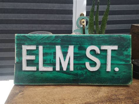 Handmade wooden 3d horror Elm St sign | Etsy