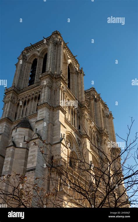 Bell Tower of Notre Dame de Paris Cathedral, Paris, France Stock Photo ...