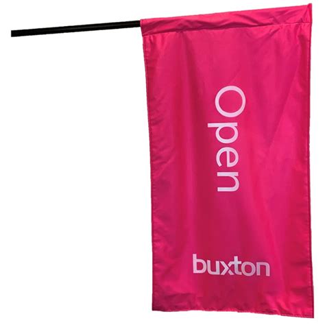 Buxton Open Pink Signboard Flag on Pole Kit | Real Estate Flags