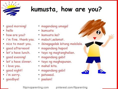 Greetings Vocabulary in Tagalog