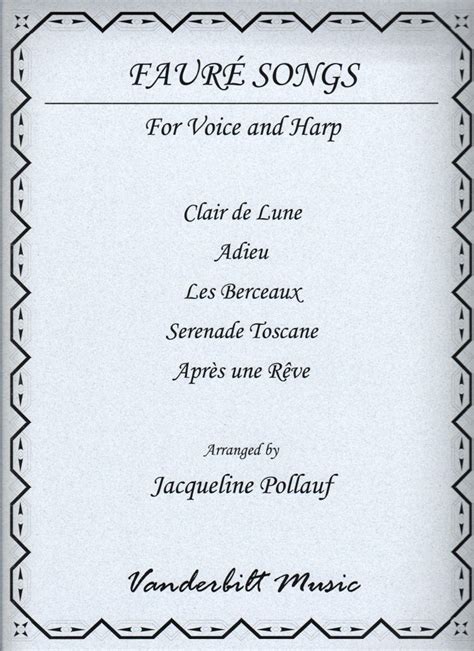 Faure Songs for Voice and Harp - Harp.com