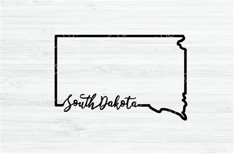 South Dakota Outline SVG. South Dakota Cursive Svg. South | Etsy