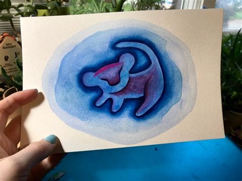 The Lion King Simba Cave Drawing Watercolor Painting | Etsy