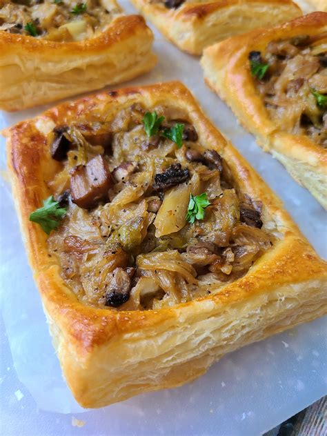 Savory Puff Pastry Tarts Recipe - Cabbage Pastries for Health Benefits