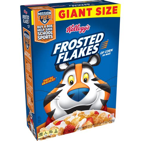 Kellogg's Frosted Flakes, Breakfast Cereal, Original, Giant Size, 33.5 ...