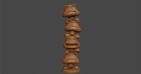 Mario inspired, Goomba Tower, Tabletop DnD miniature by ...