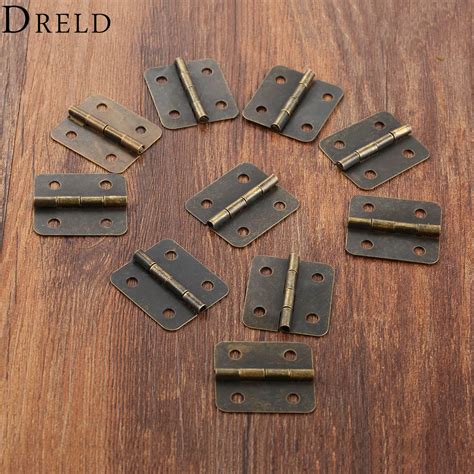 DRELD 10Pcs 30*25mm Antique Cabinet Hinges Furniture Accessories Door Hinges Drawer Jewellery ...