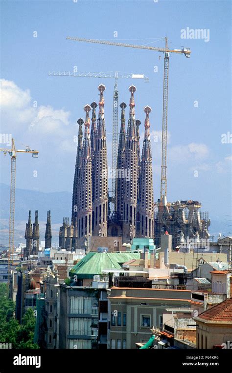 Construction of the Sagrada Familia cathedral. Barcelona, Catalunya ...