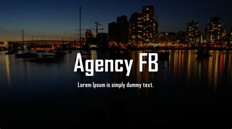 Agency FB Font : Download Free for Desktop & Webfont