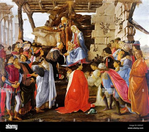 Sandro Botticelli, Adoration of the Magi 1475 Tempera on panel. Uffizi, Florence Stock Photo - Alamy