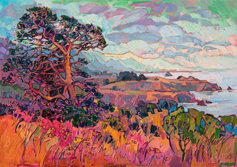 Coastal Pine - Contemporary Impressionism Paintings by Erin Hanson