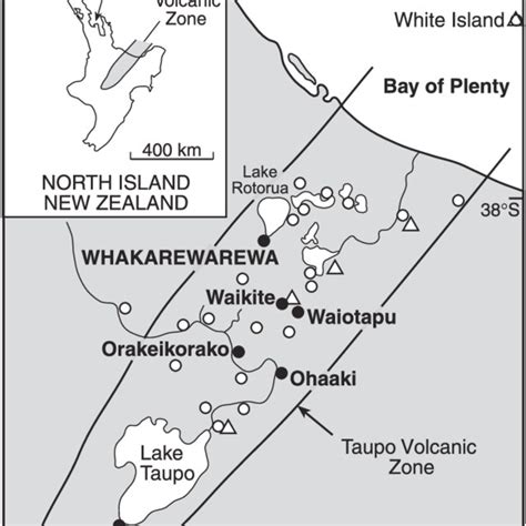 Map of south part of Whakarewarewa geothermal area showing location of ...