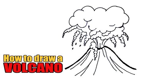 How To Draw A Volcano Erupting Step By Step For Kids Timelapse Youtube ...