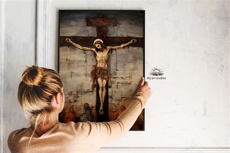 Crucifixion of Jesus Painting Early Christian Art Style - Etsy