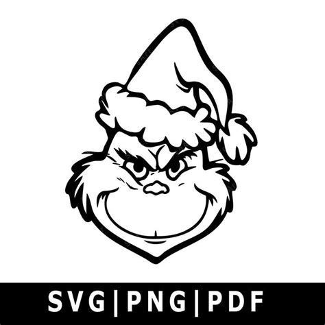 Grinch Face SVG, PNG, PDF, Grinch Image, Christmas Cut File