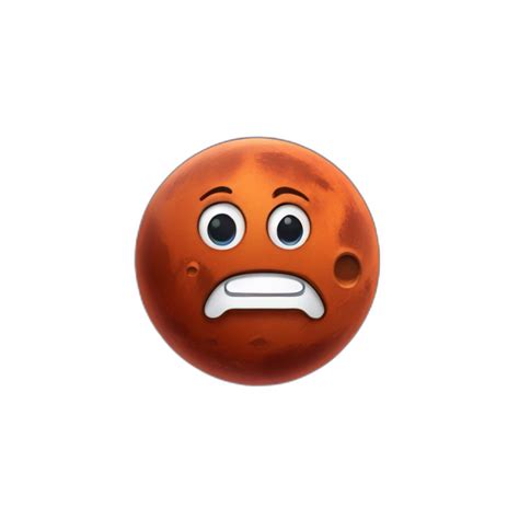 planet Mars with a cartoon uttermost face with big calm eyes | AI Emoji ...