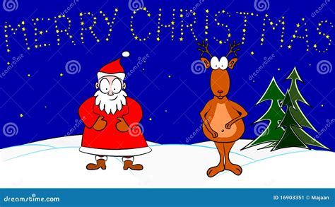 Santa Claus And Rudolph The Red-nosed Reindeer Stock Image - Image: 16903351