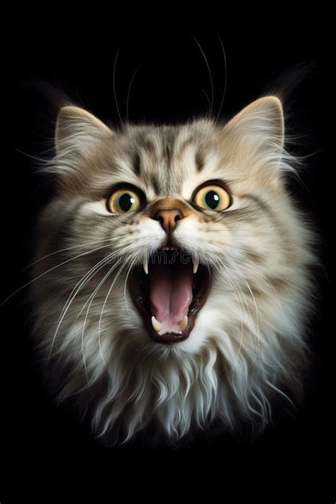 Funny Cat Portrait Looking Shocked or Surprised. Stock Image - Image of ...