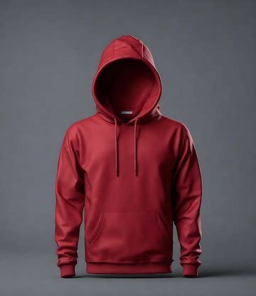 Premium AI Image | Realistic Red Hoodie Mockup Template