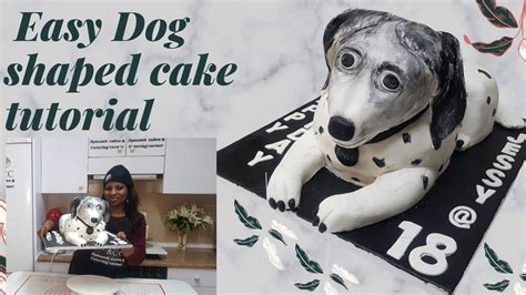 Easy Dog shaped cake tutorial - YouTube