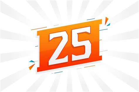 25 number vector font alphabet. Number 25 with decorative element stock vector 13890836 Vector ...