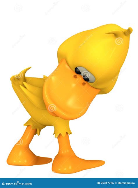 Duck Cartoon Looking Back Or Behind Royalty Free Stock Image - Image: 25347786