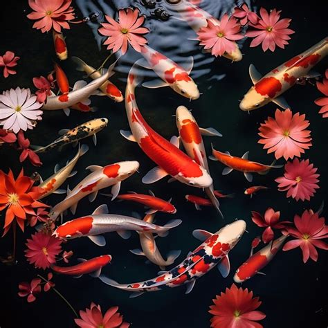 Premium AI Image | Traditional Japanese Carp Pond With Koi Fish and ...