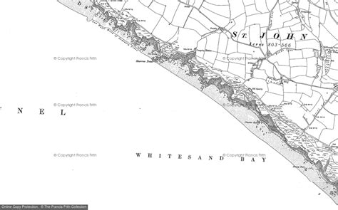 Historic Ordnance Survey Map of Whitsand Bay, 1905