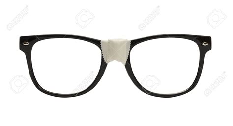 Front View Black Nerd Glasses with Tape, Isolated on White Background ...