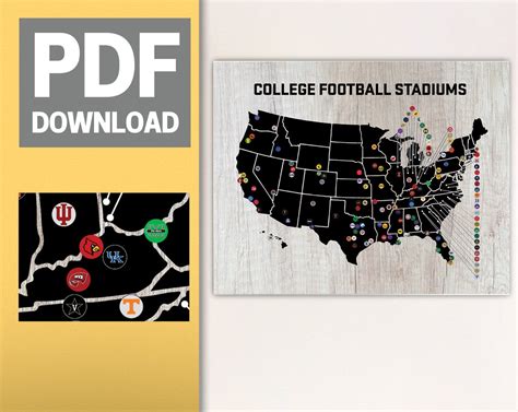 Printable College Football Stadium Map Digital Download - Etsy Canada