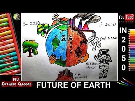 Future Of Earth In 2050 Drawing | Earth drawings, Easy drawings, World ...