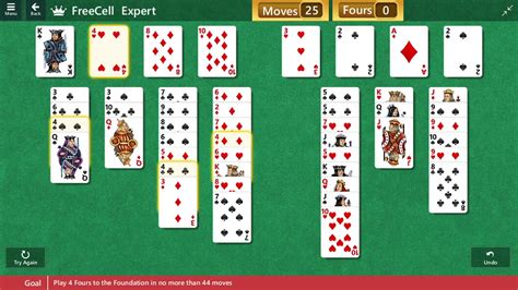 Star Club | Classic | FreeCell Expert - Clear 4 Fours from the board in no more than 44 moves ...