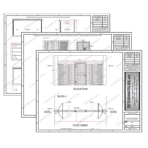 2D Architectural Drawing Set (AutoCAD DWG) - TURNSTILES.us