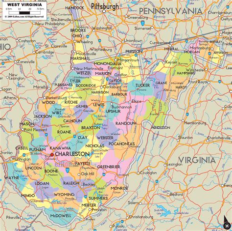 West Virginia Map - TravelsFinders.Com