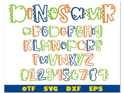 Dinosaur Font SVG, Dinosaur Font otf, Kids font, Baby font, - Inspire Uplift