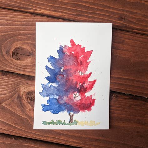 Watercolor Rainbow Tree Art not a Print - Etsy