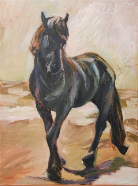 Friesian Horse Painting by Margreeth Leopold | Saatchi Art