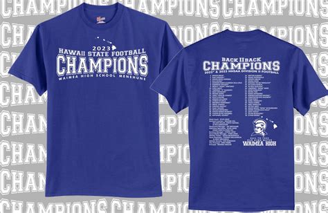 Waimea High Football DII CHAMPIONSHIP SHIRTS