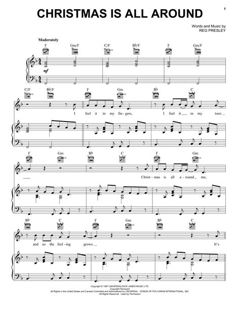 Billy Mack "Christmas Is All Around" Sheet Music | Download PDF Score 26074