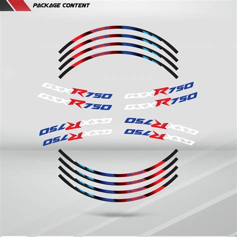 Suzuki GSXR 750 Motorcycle Rim Decal MM-Kit v1